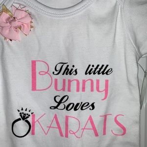 GANZ Ella Jackson Bunny Diaper Shirt Sz 0-6 months